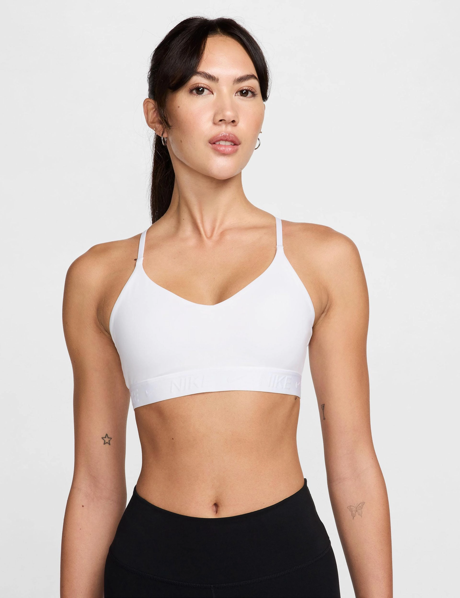 Indy Light Support Sports Bra - White/Stone Mauve