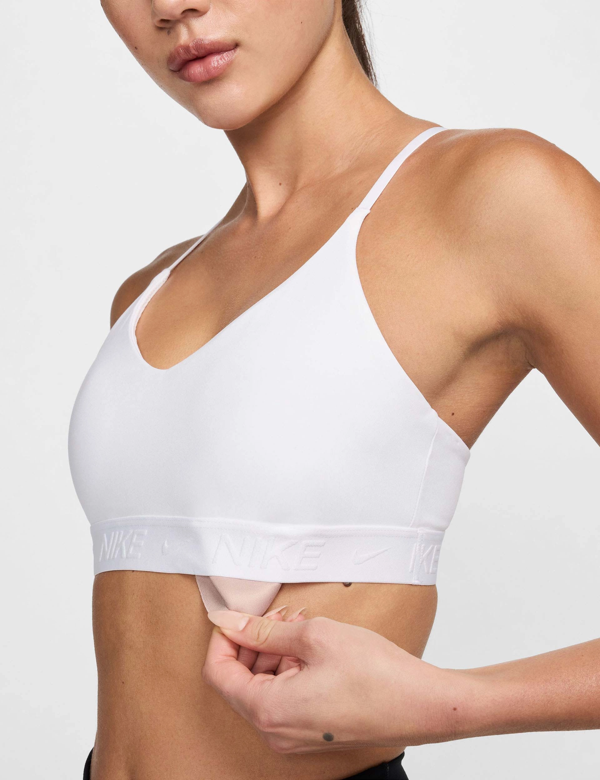 Indy Light Support Sports Bra - White/Stone Mauve