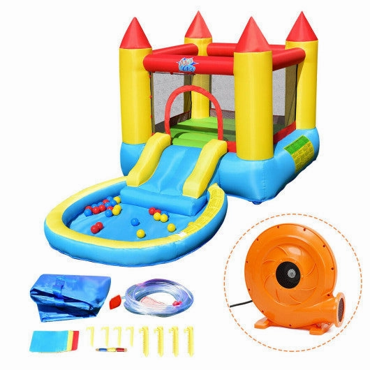 Inflatable Kids Slide Bounce House With 580w Blower