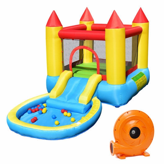 Inflatable Kids Slide Bounce House With 580w Blower