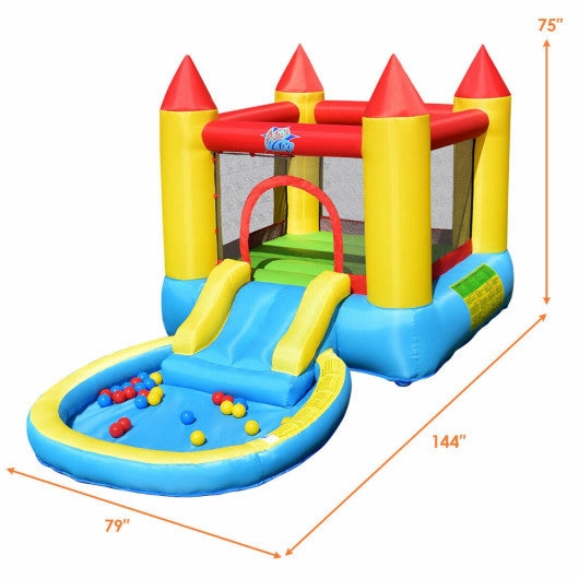 Inflatable Kids Slide Bounce House With 580w Blower