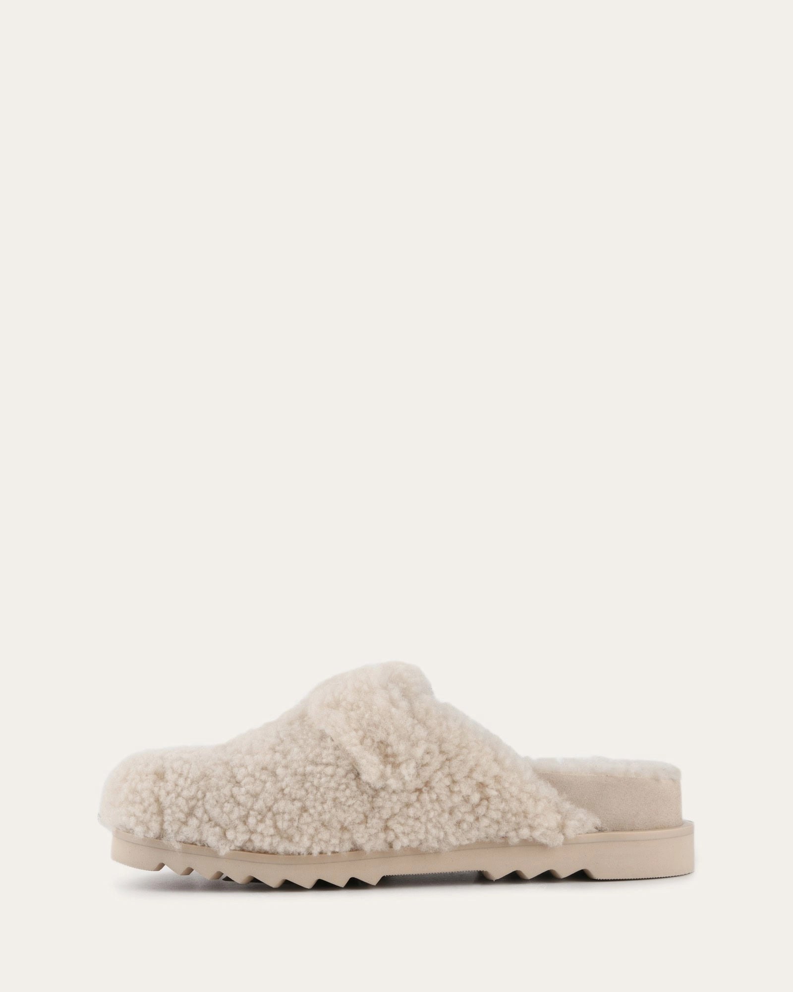 JUNIE CASUAL FLATS CREAM SHEARLING