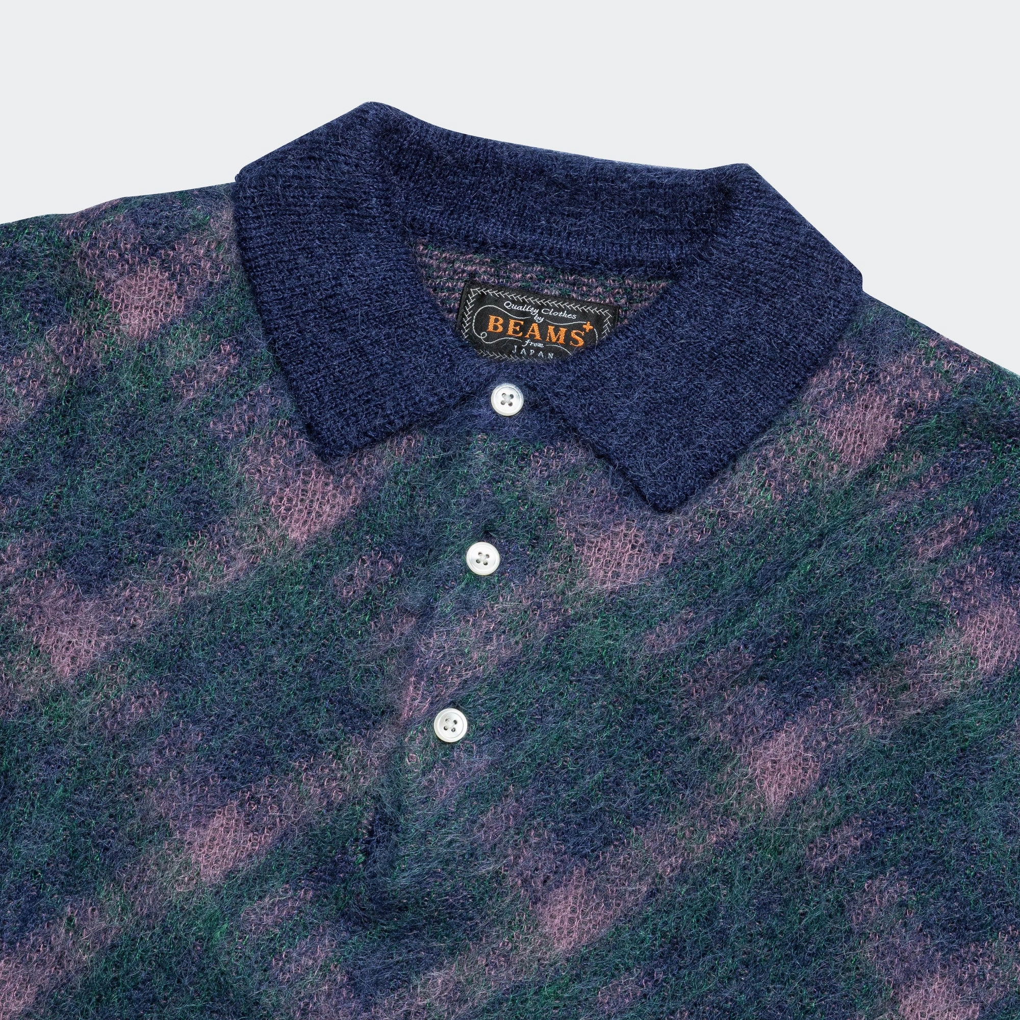 Knit Polo Stripe - Navy