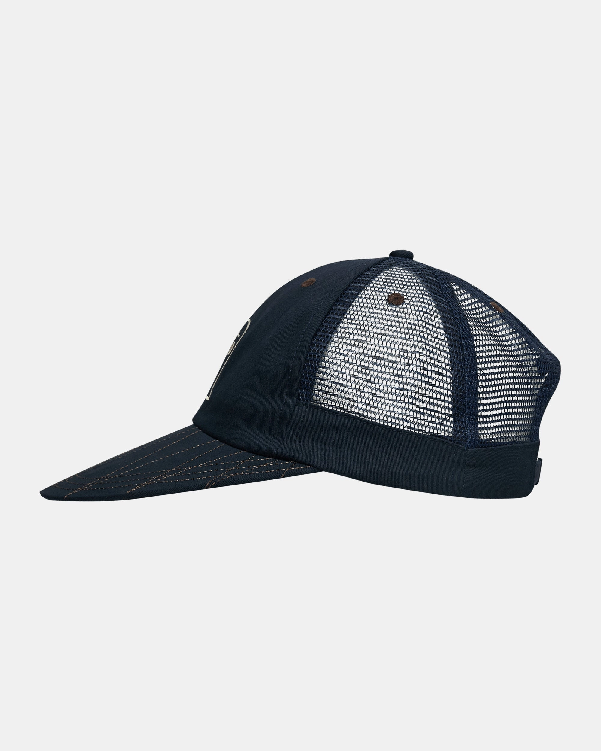 Logohead Mesh Long Brim Hat Navy