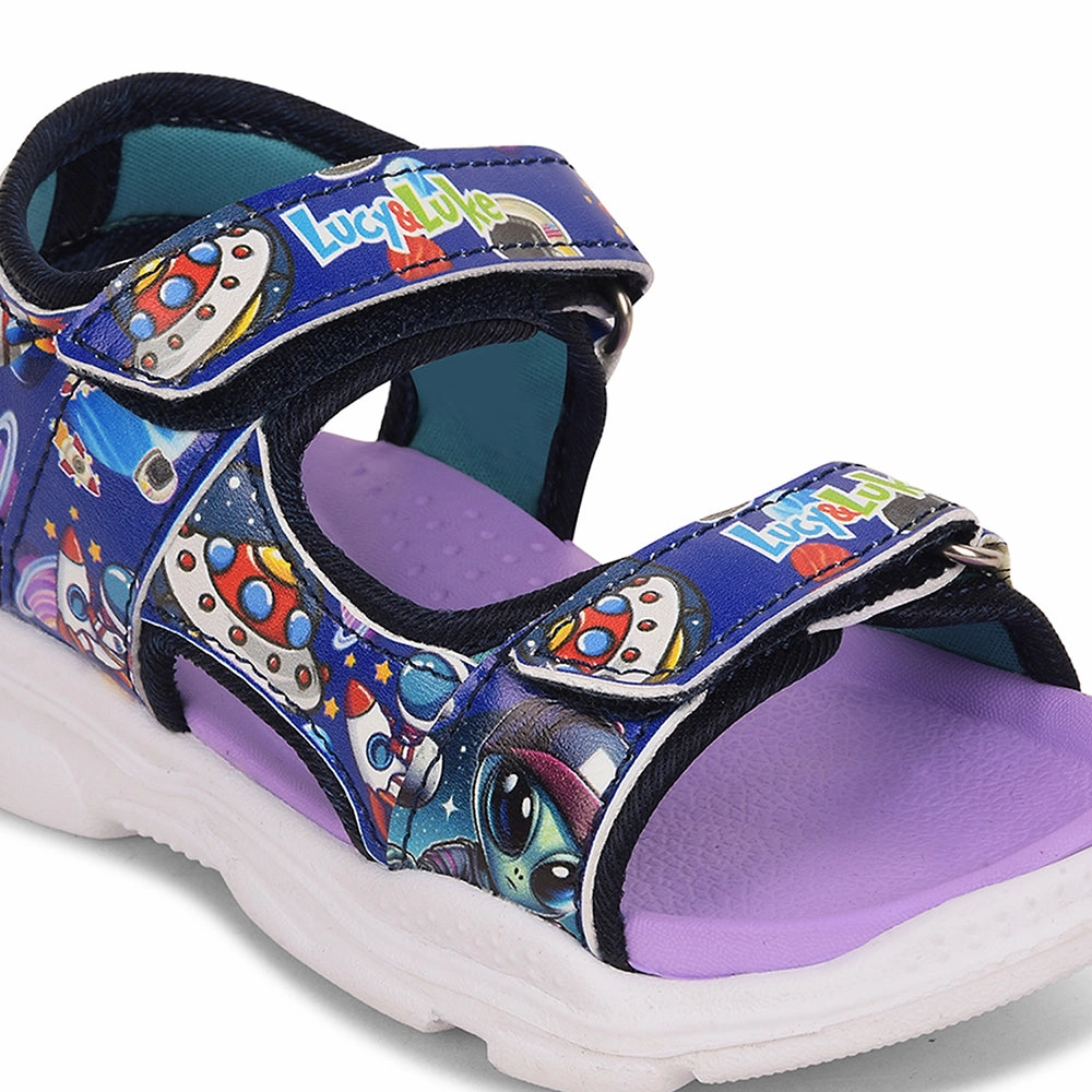 Lucy&Luke Purple Casual Sandal For Kids RICKY-71 By Liberty