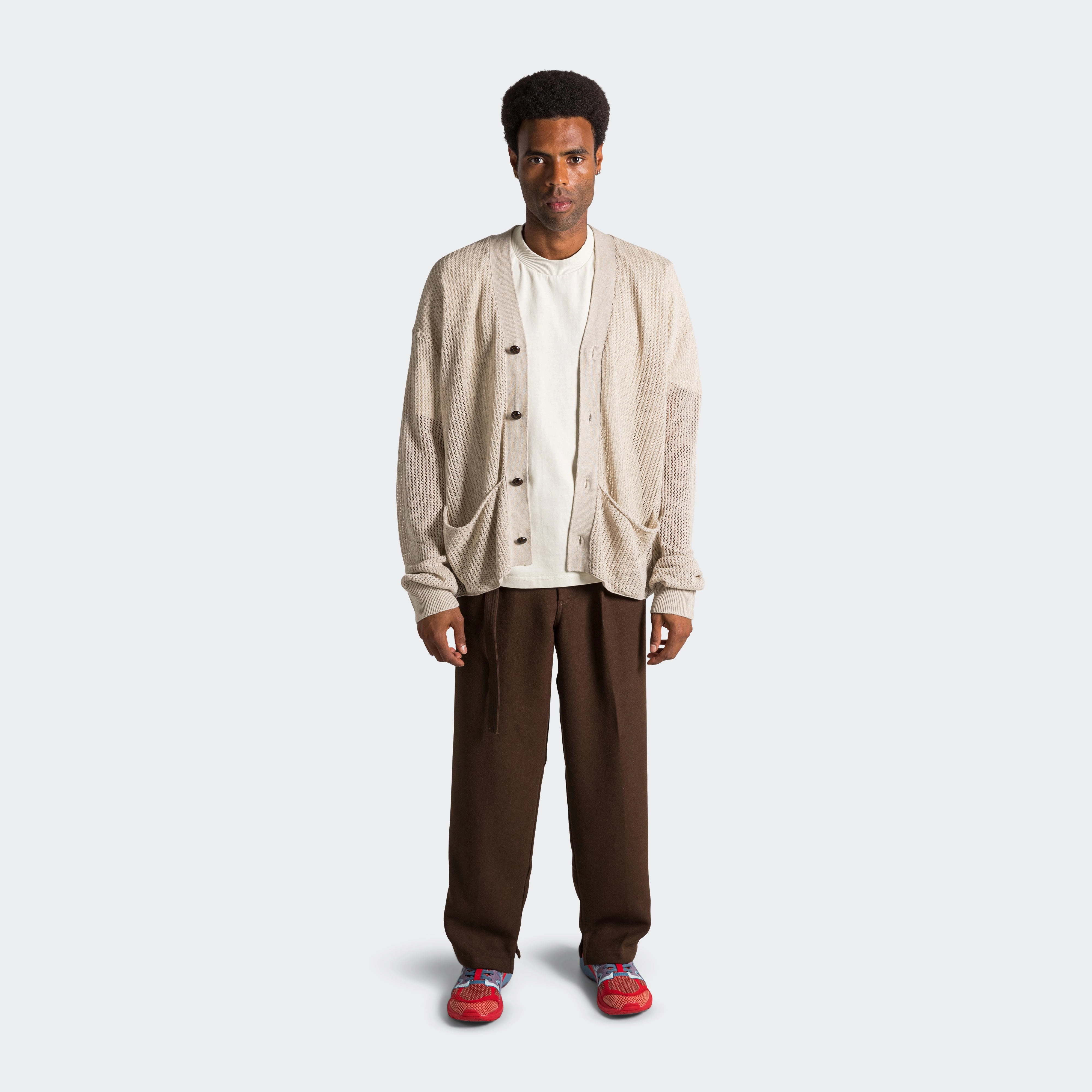 Mesh Knit Cardigan - Bone