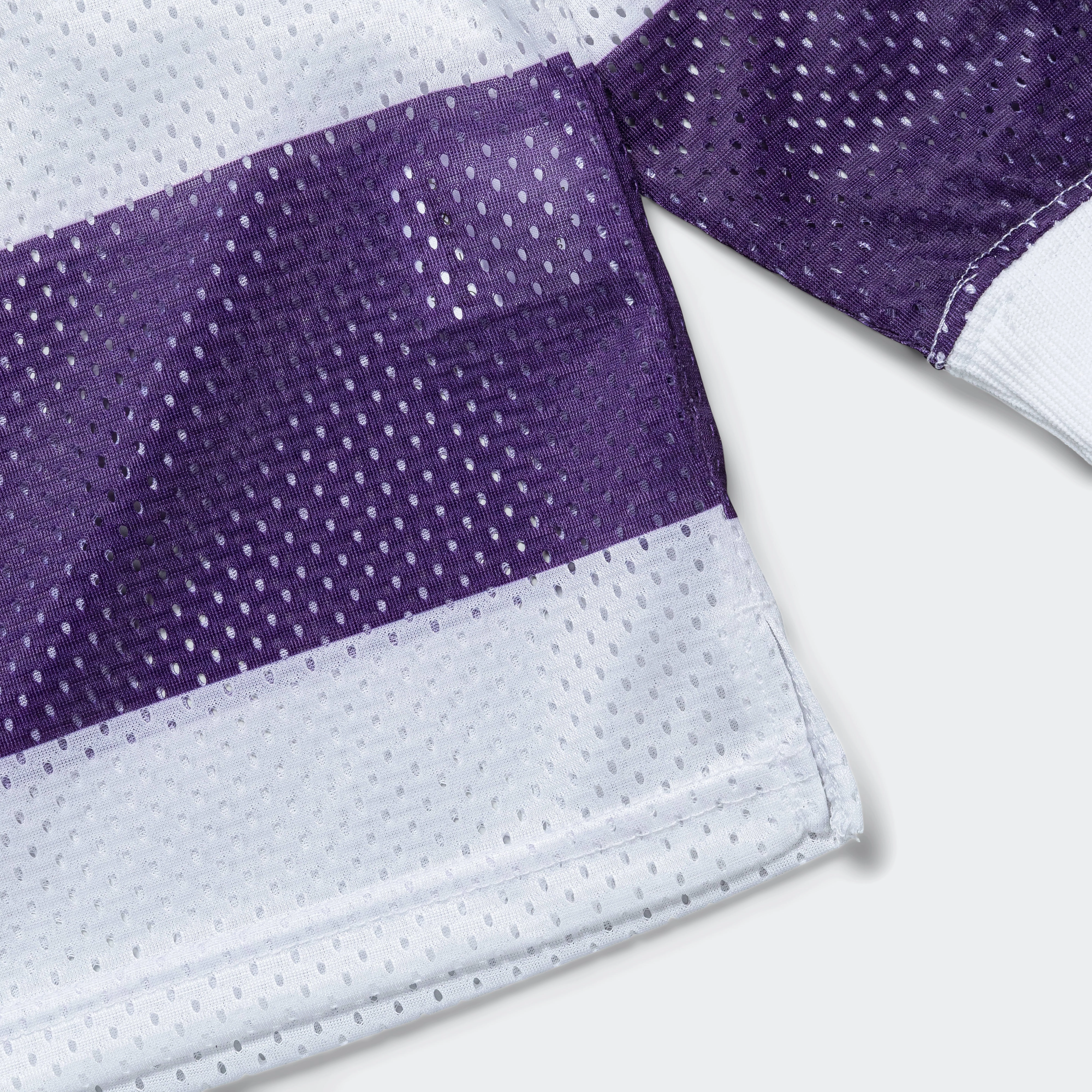 Mock Neck Stripe L/S Tee - Purple/White