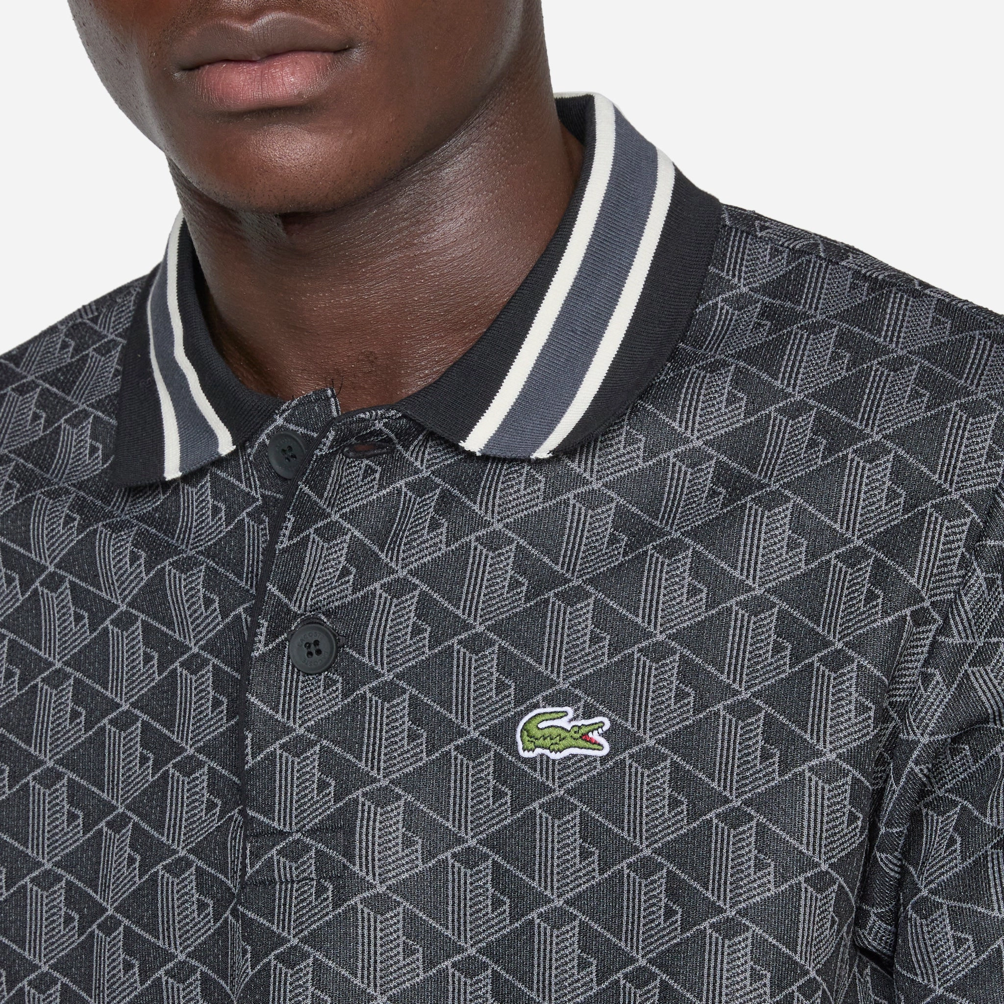 Monogram Classic Fit Polo Black | Graphite