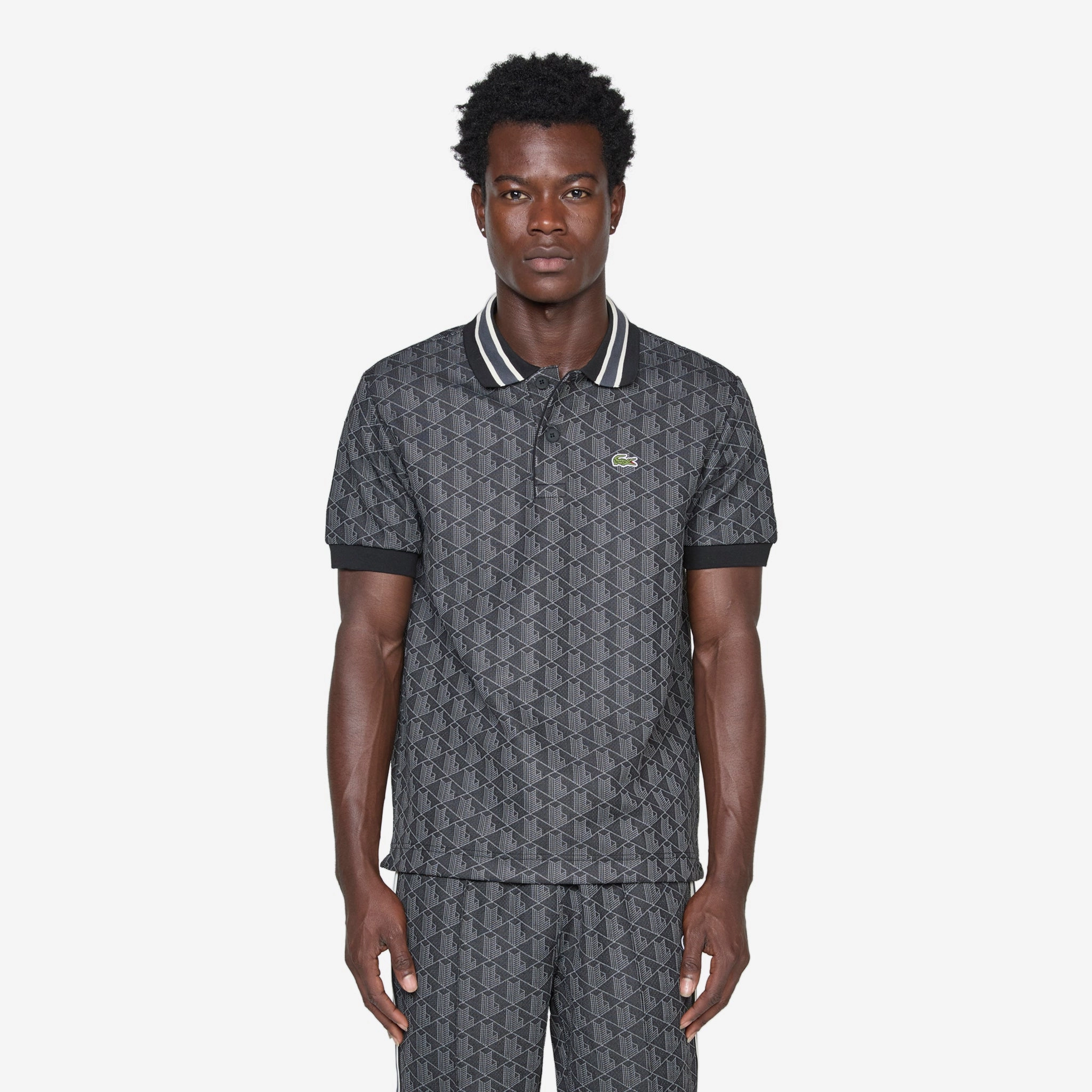 Monogram Classic Fit Polo Black | Graphite
