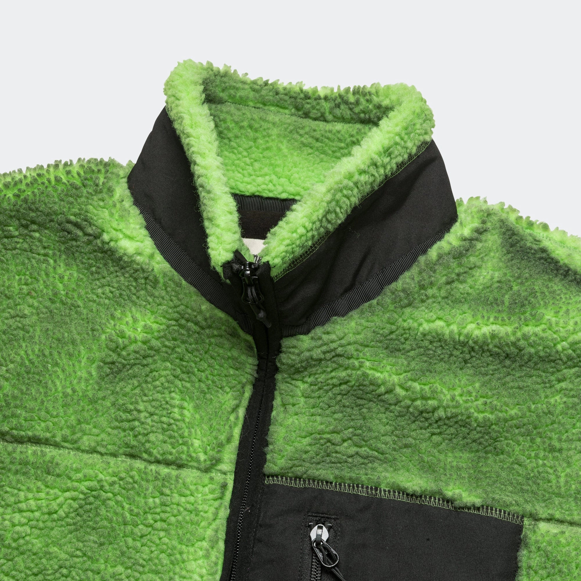 Painted Sherpa Fleece Lined Jacket - Green