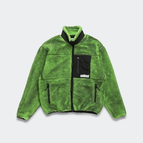 Painted Sherpa Fleece Lined Jacket - Green