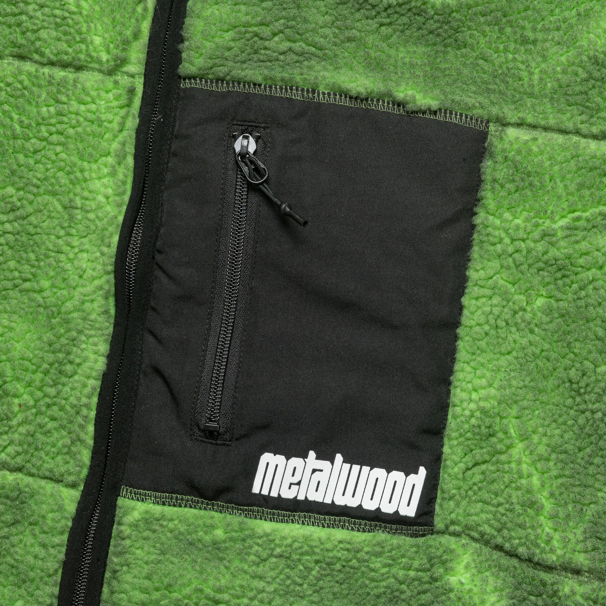 Painted Sherpa Fleece Lined Jacket - Green