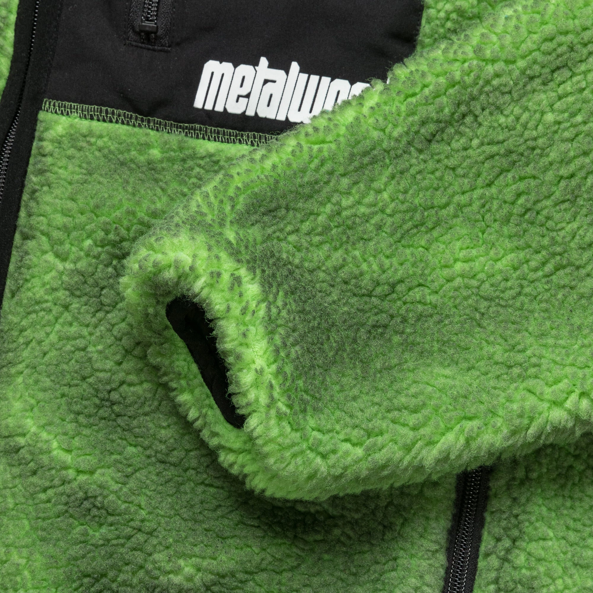 Painted Sherpa Fleece Lined Jacket - Green