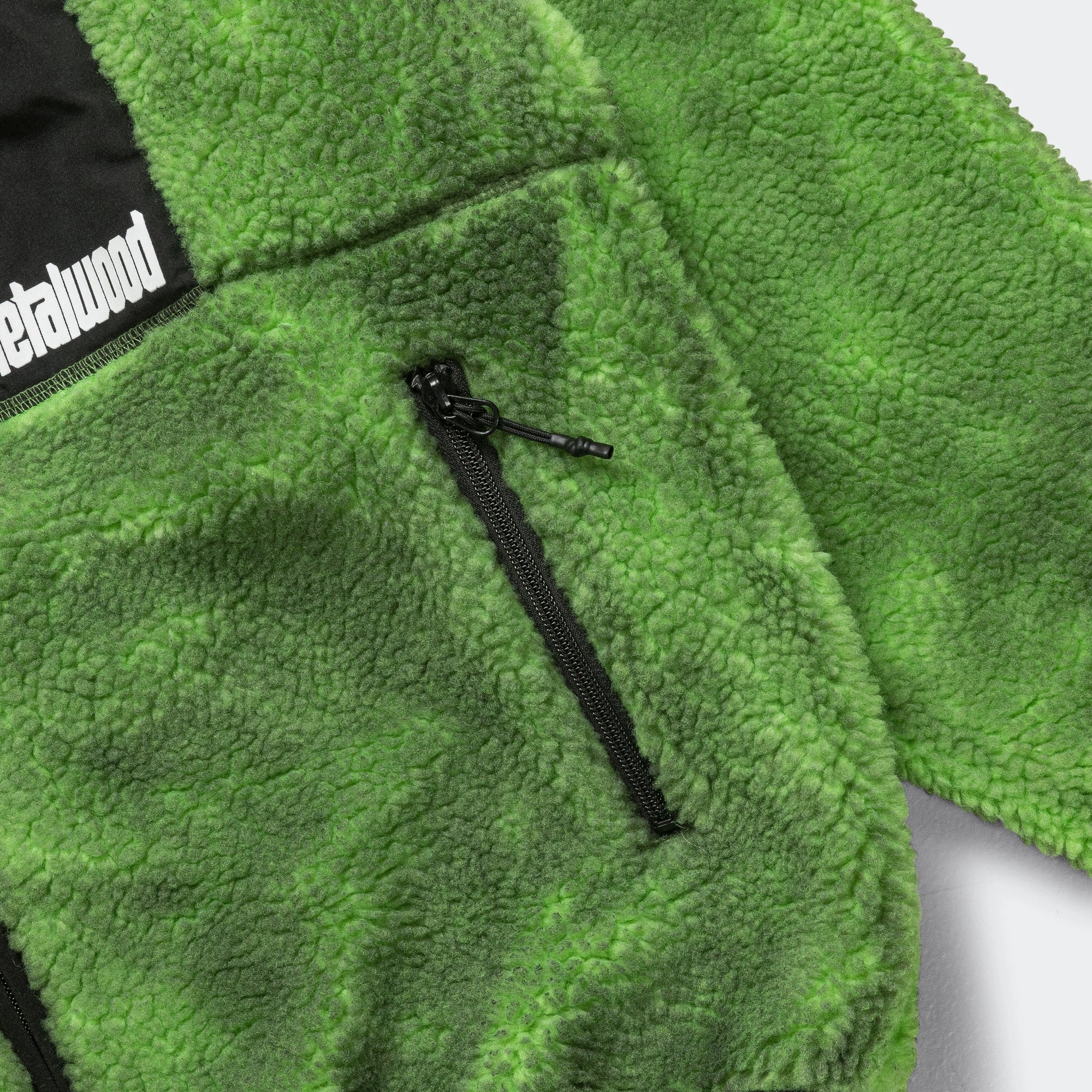 Painted Sherpa Fleece Lined Jacket - Green