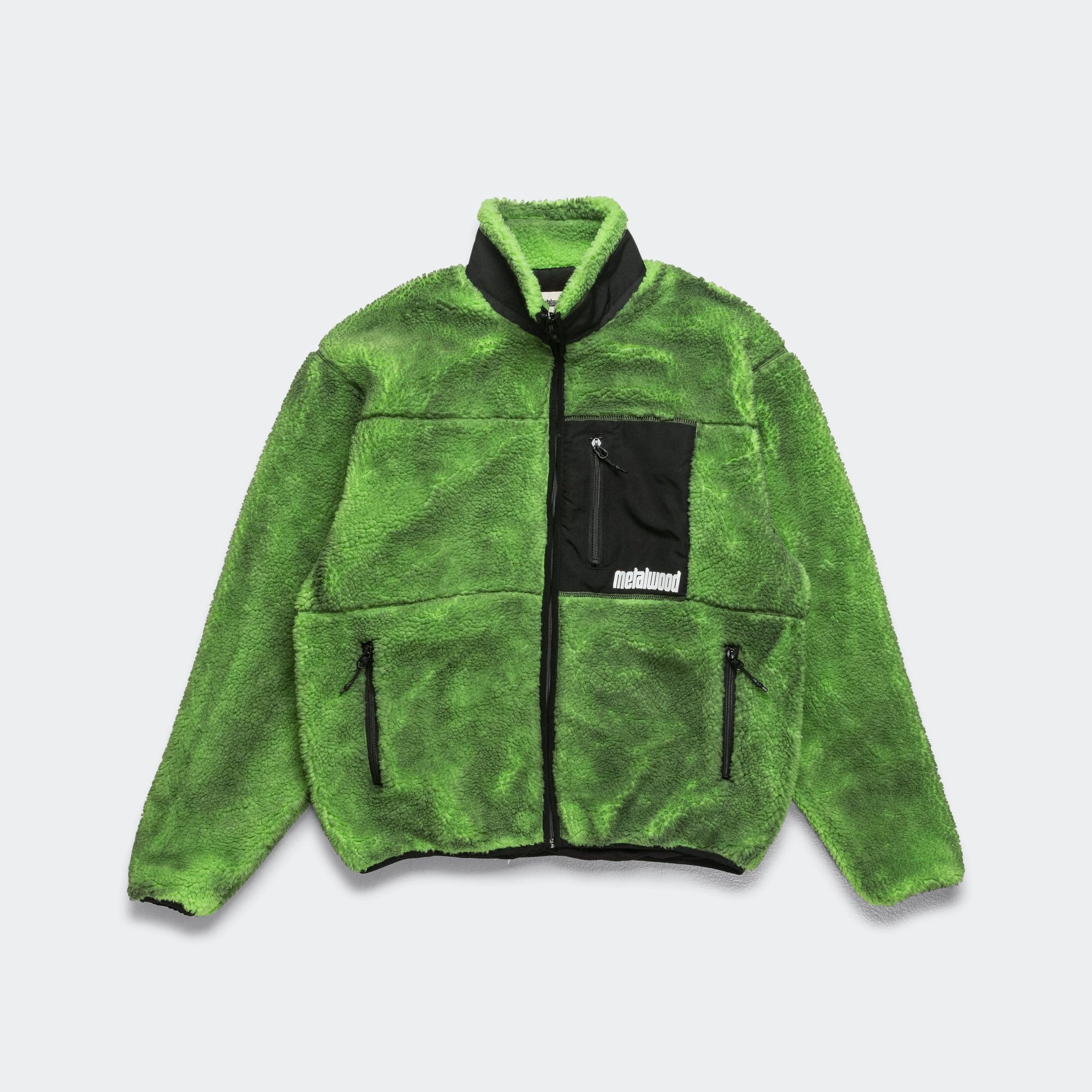 Painted Sherpa Fleece Lined Jacket - Green