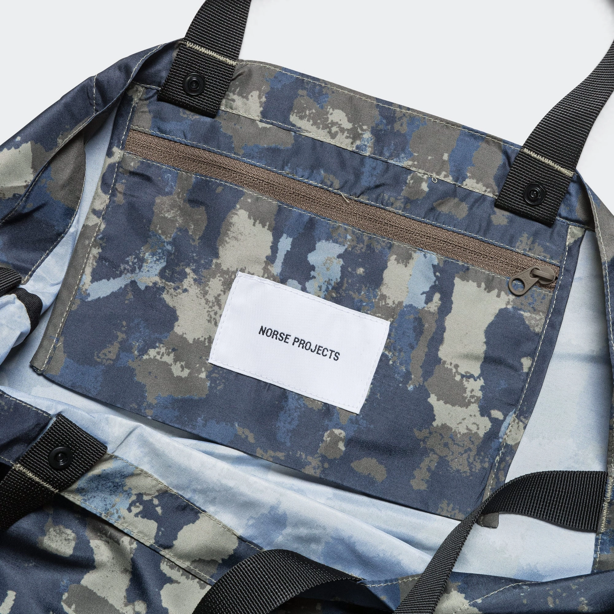 Print Technical Tote - Steel Blue