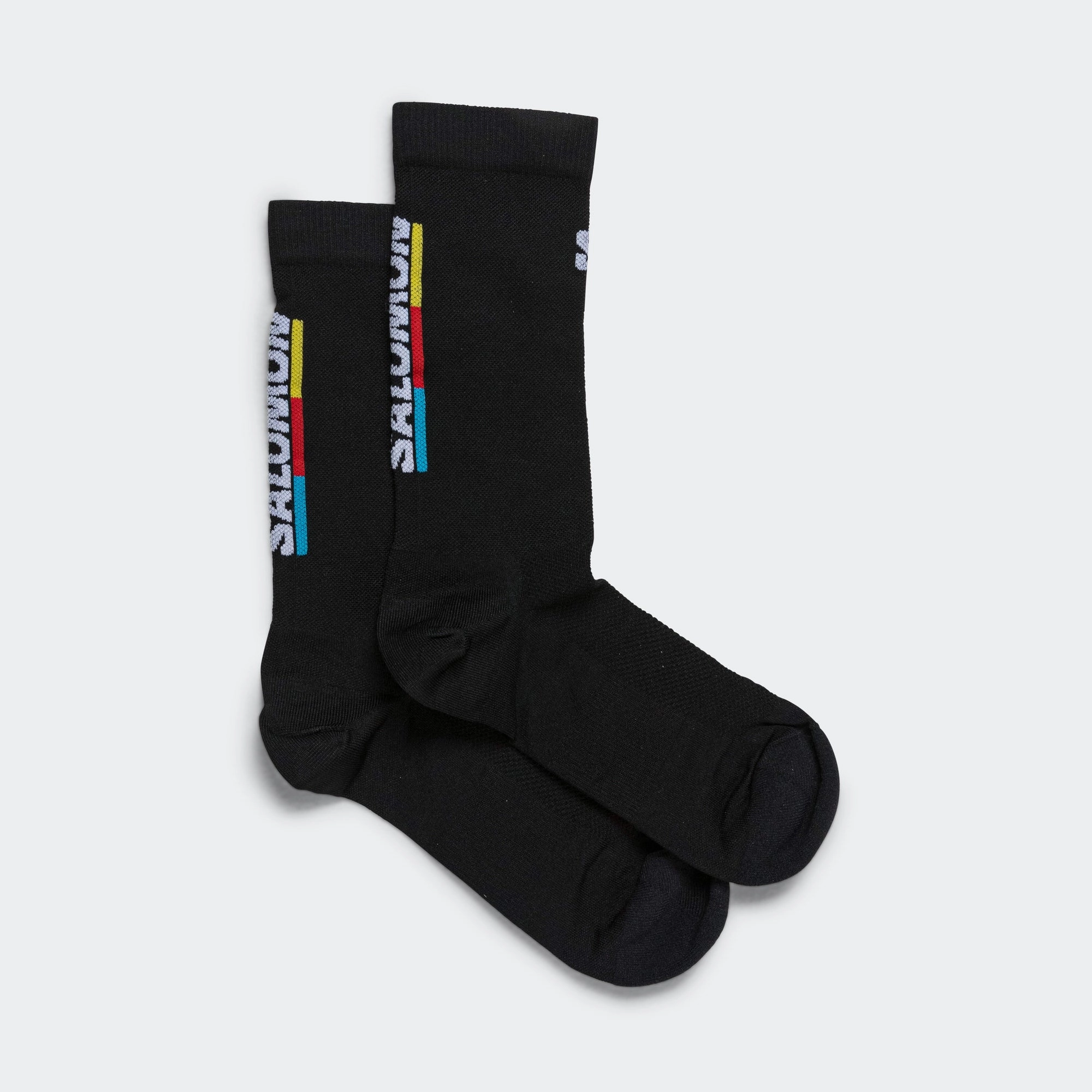 Pulse Race Flag Crew Sock - Black/Bright Red-Lemon