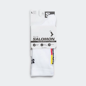 Pulse Race Flag Crew Sock - White/Bright Red-Lemon