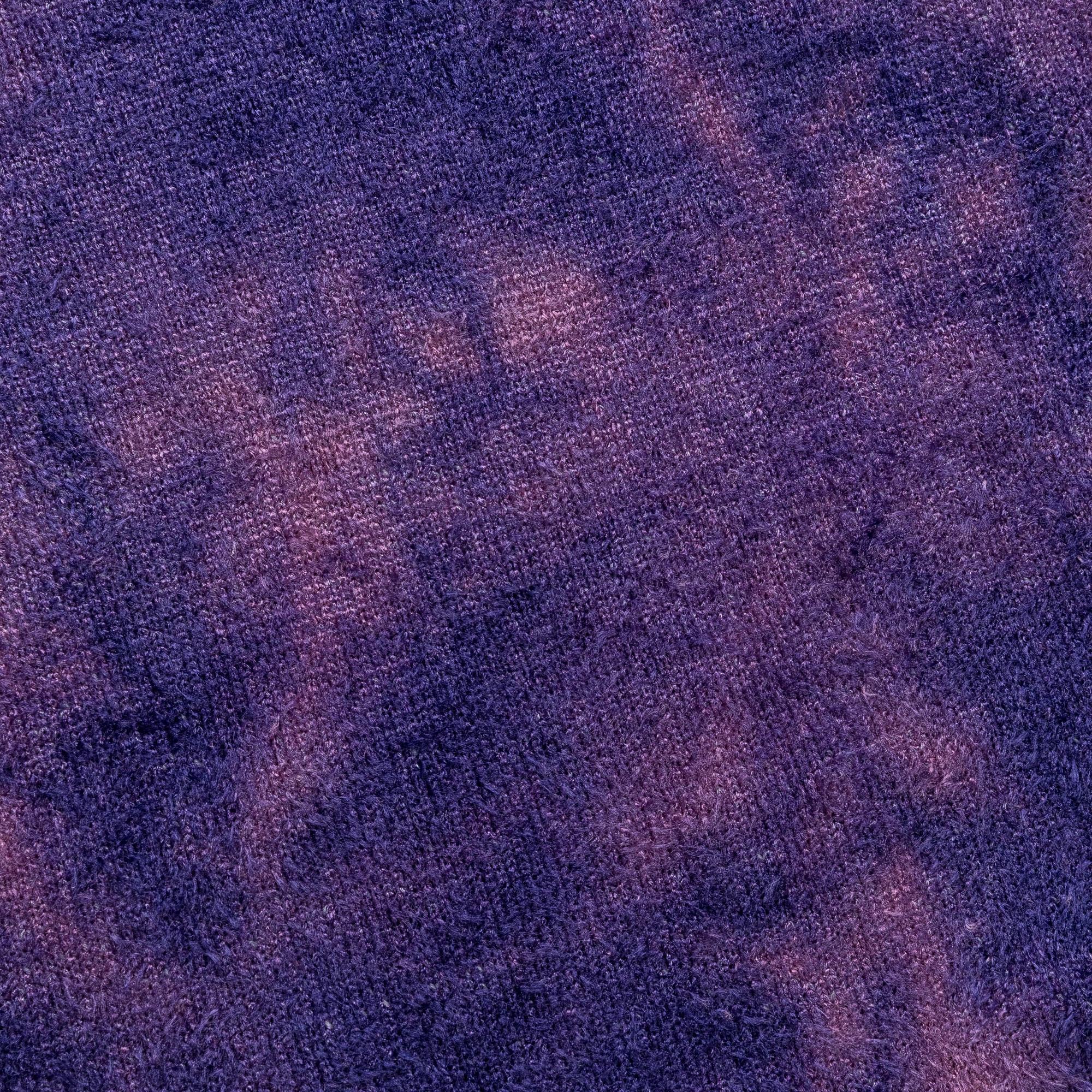 Rayon Mole Yarn Jersey Uneven Dye Knit Crew - Navy/Purple