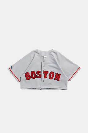 Rework Boston Red Sox MLB Crop Jersey - S