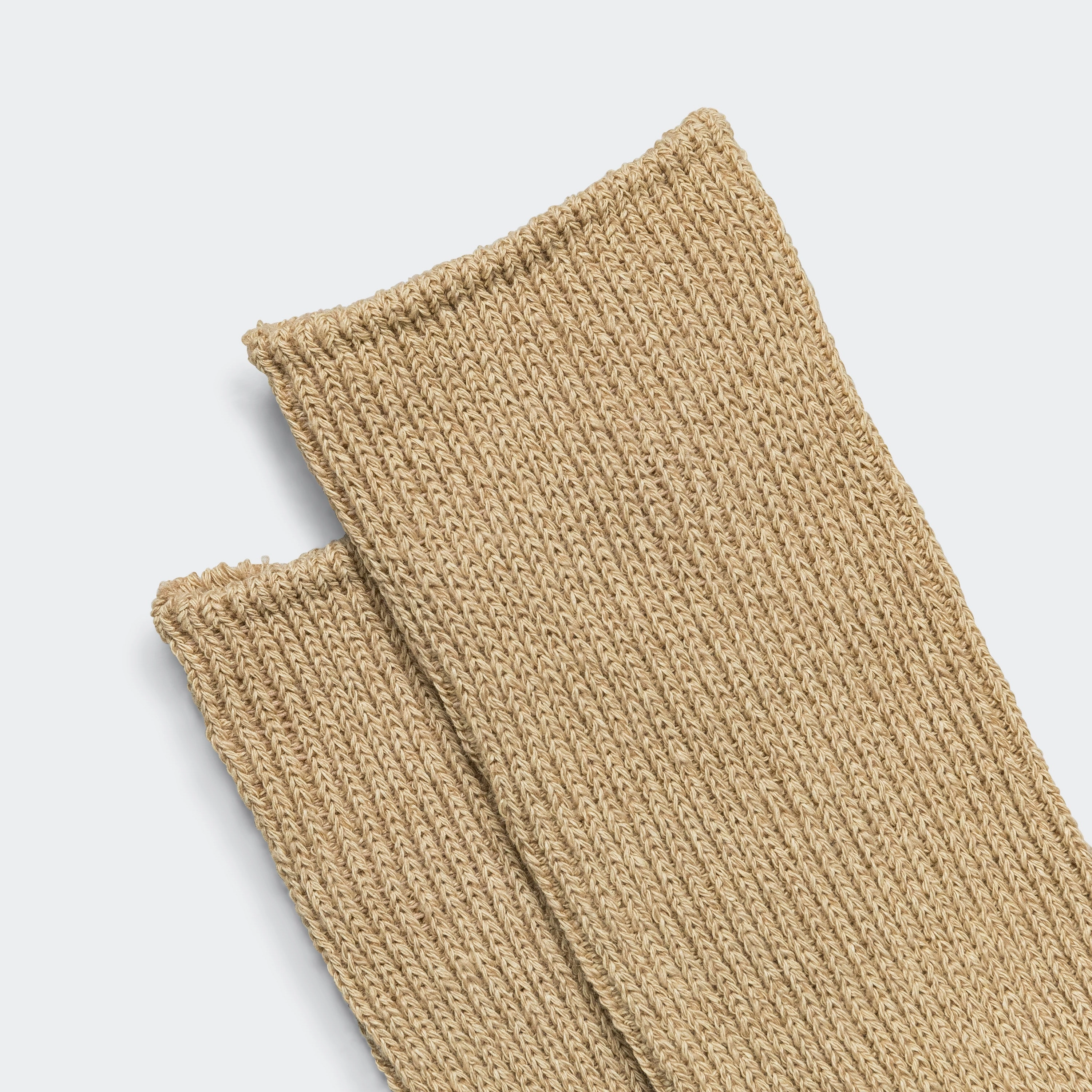 Ribbed Crew Sock - Beige