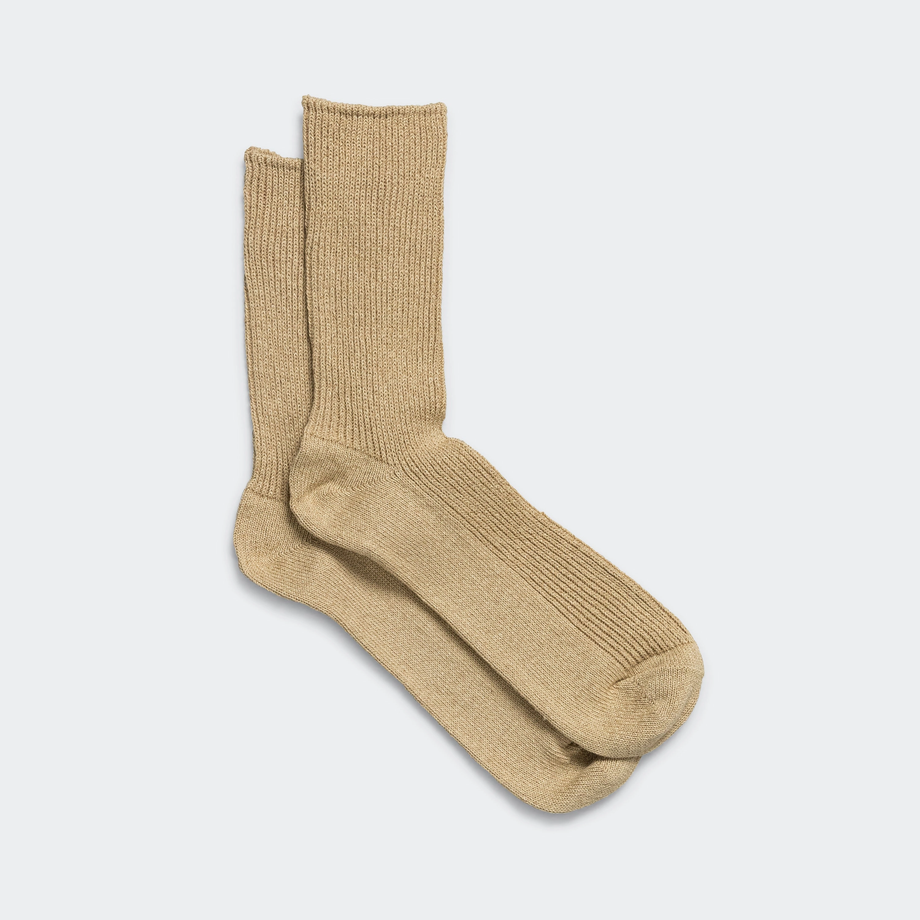Ribbed Crew Sock - Beige