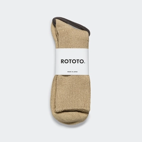 Ribbed Crew Sock - Beige