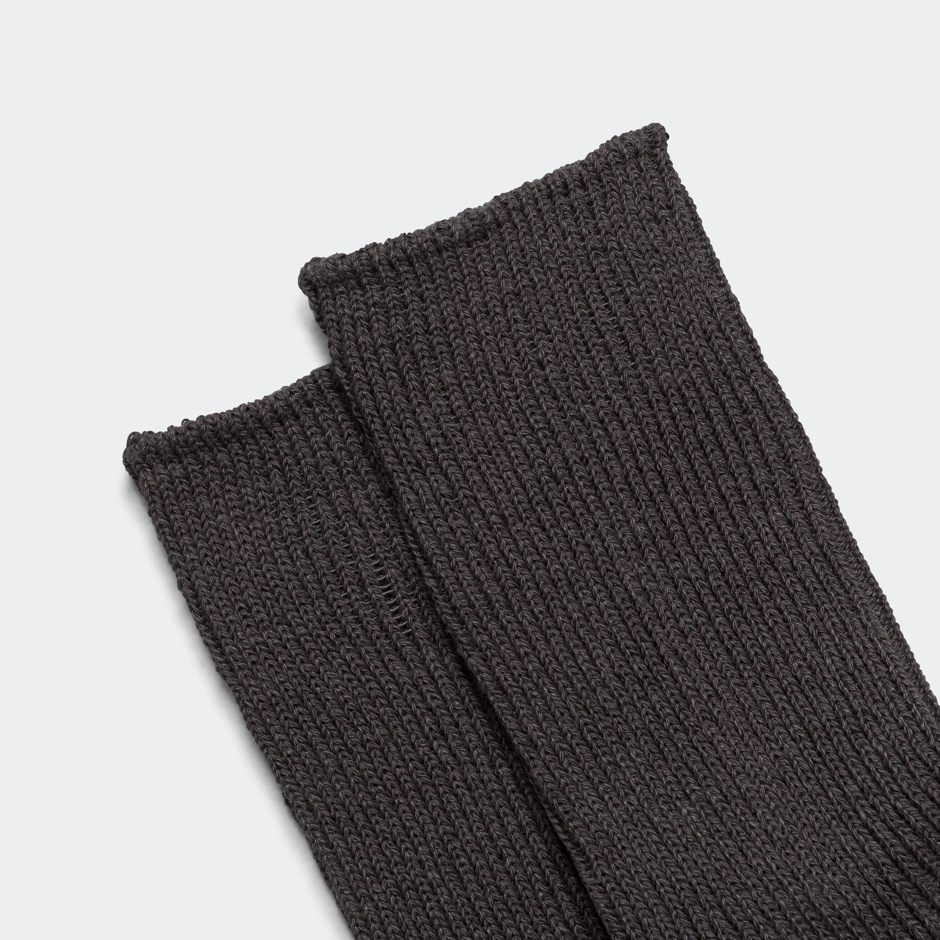 Ribbed Crew Sock - Dark Grey