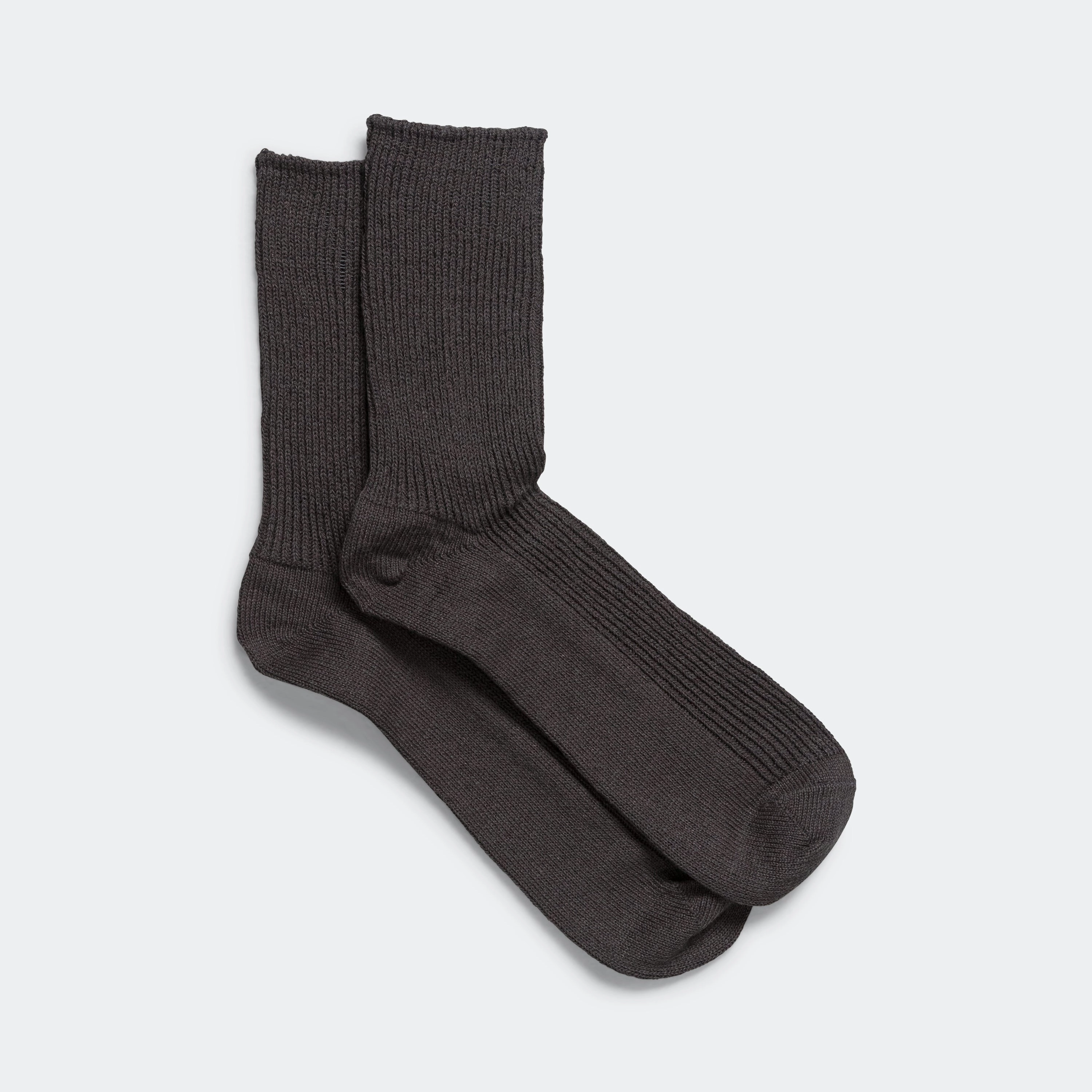 Ribbed Crew Sock - Dark Grey