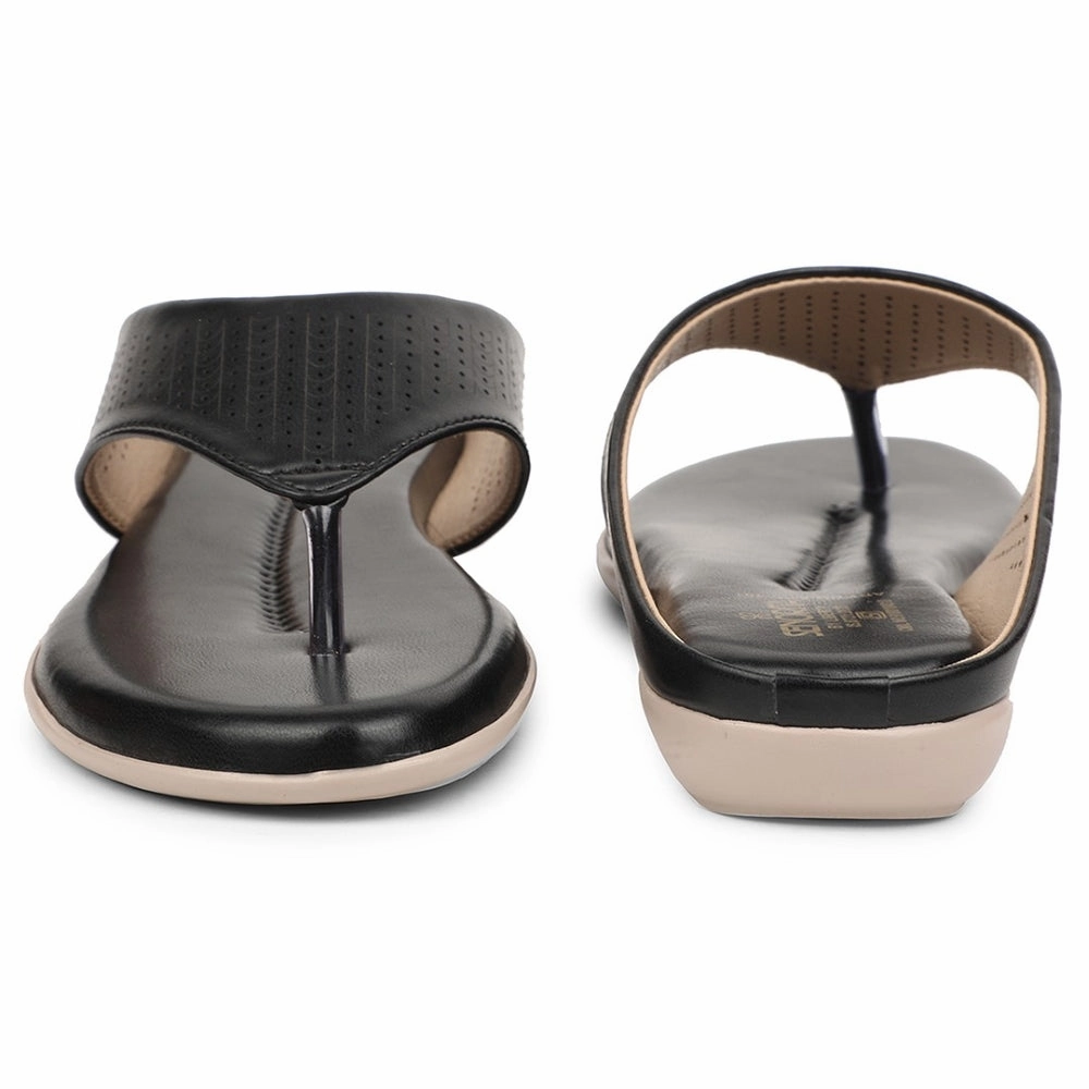 Senorita Black Casual Slipper For Women AGL-101 By Liberty