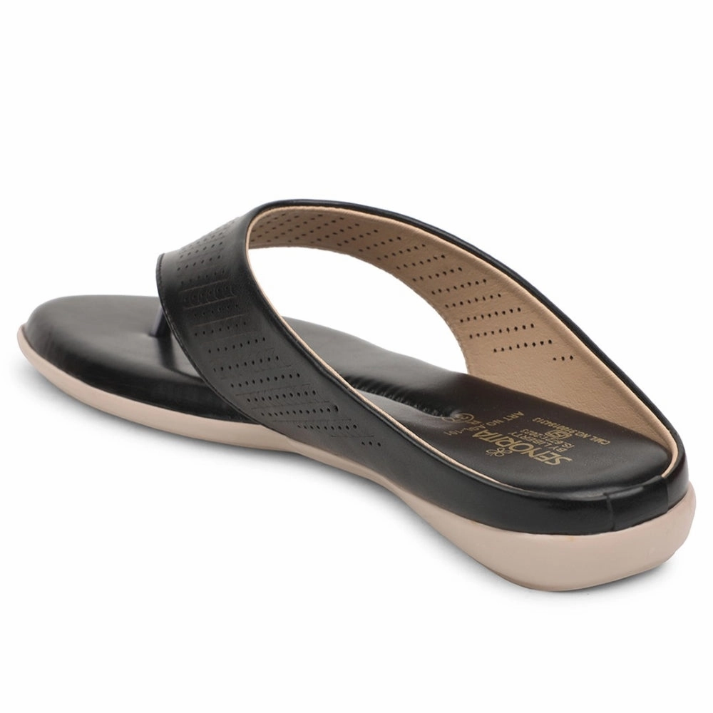 Senorita Black Casual Slipper For Women AGL-101 By Liberty