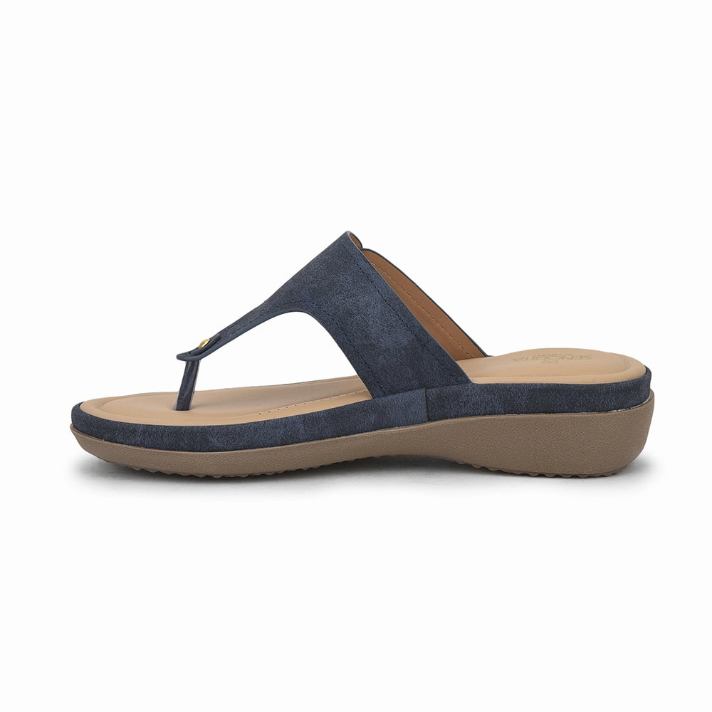Senorita Casual Navy Blue Slippers For Women SMT-24 By Liberty