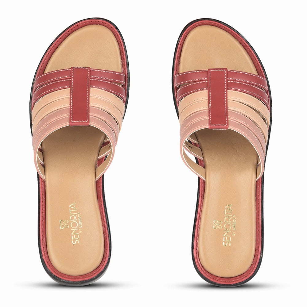 Senorita Casual (Red) Slippers For Ladies DZL-810 By Liberty