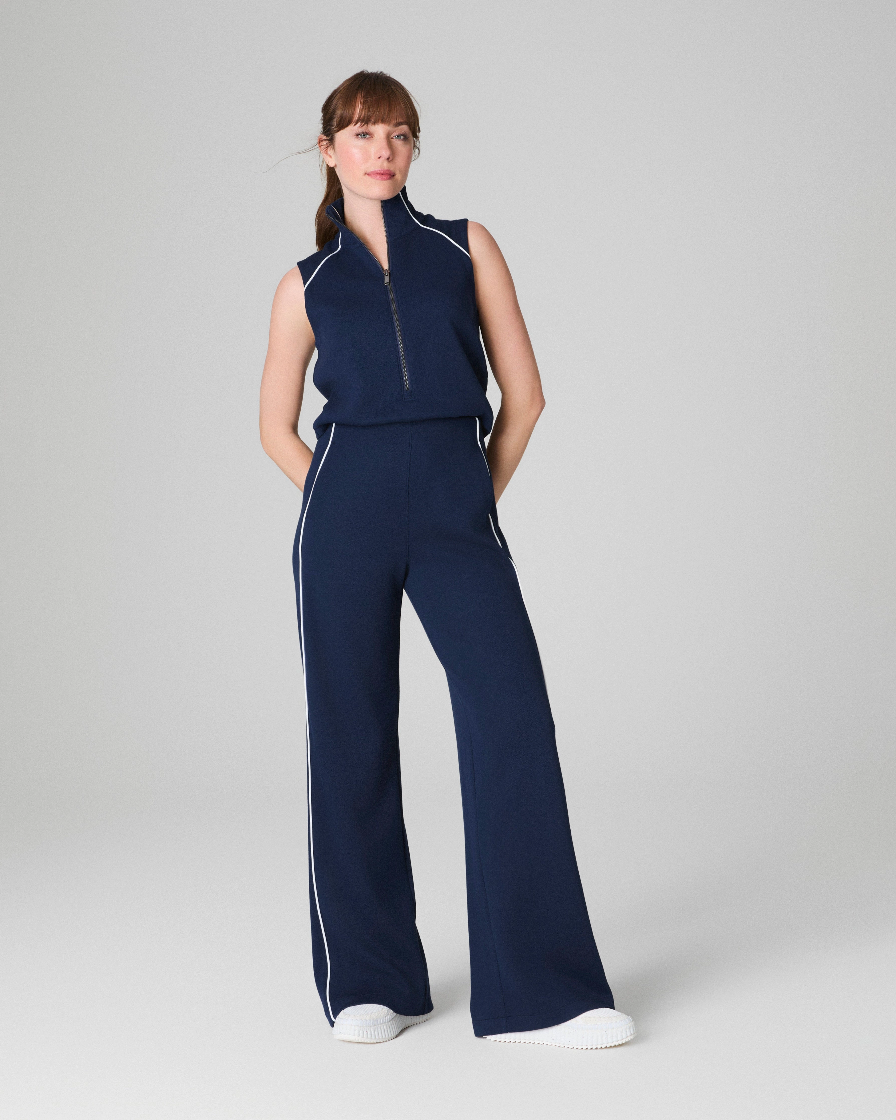 SPANX® AirEssentials Pique Sleeveless Mockneck Jumpsuit