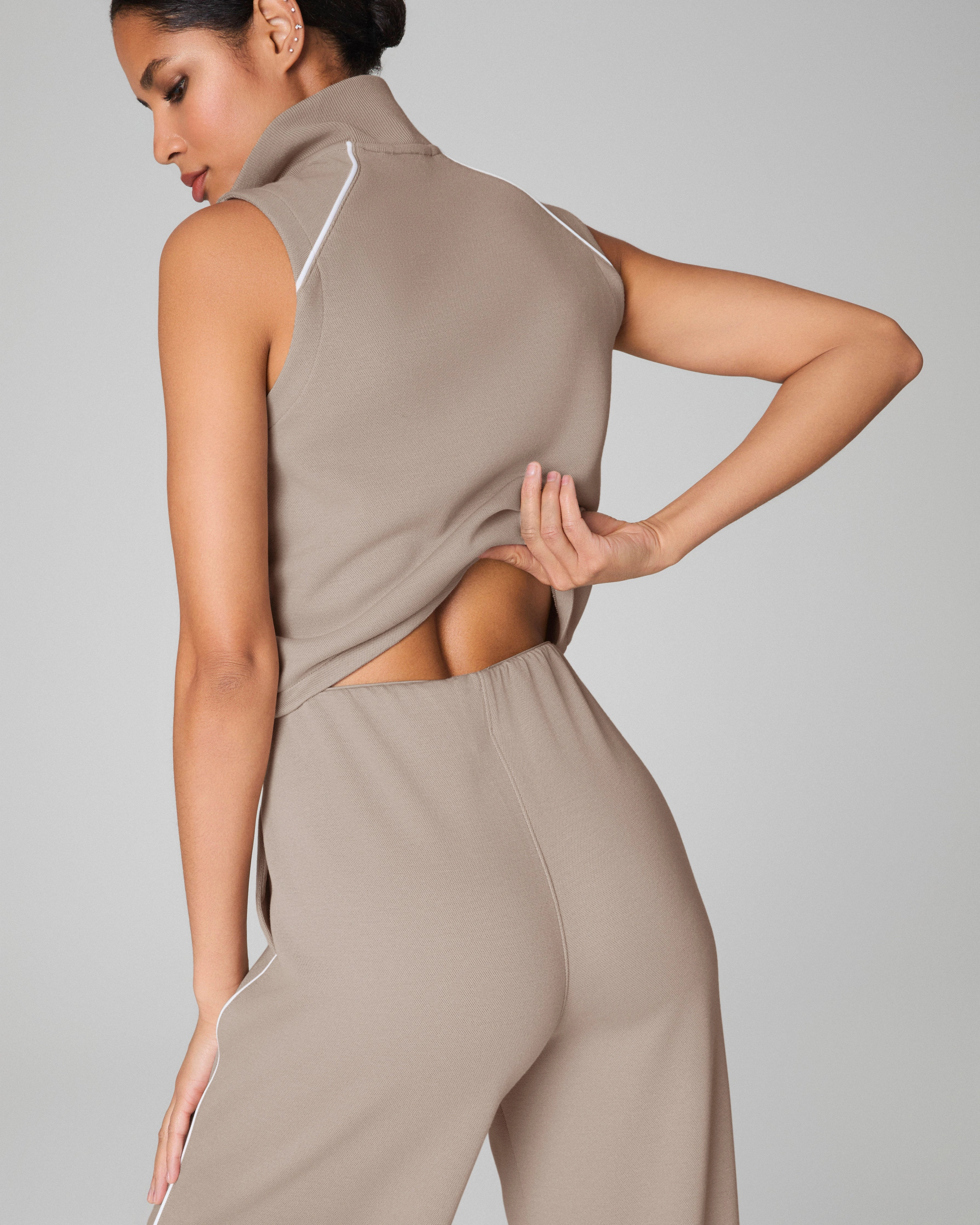SPANX® AirEssentials Pique Sleeveless Mockneck Jumpsuit