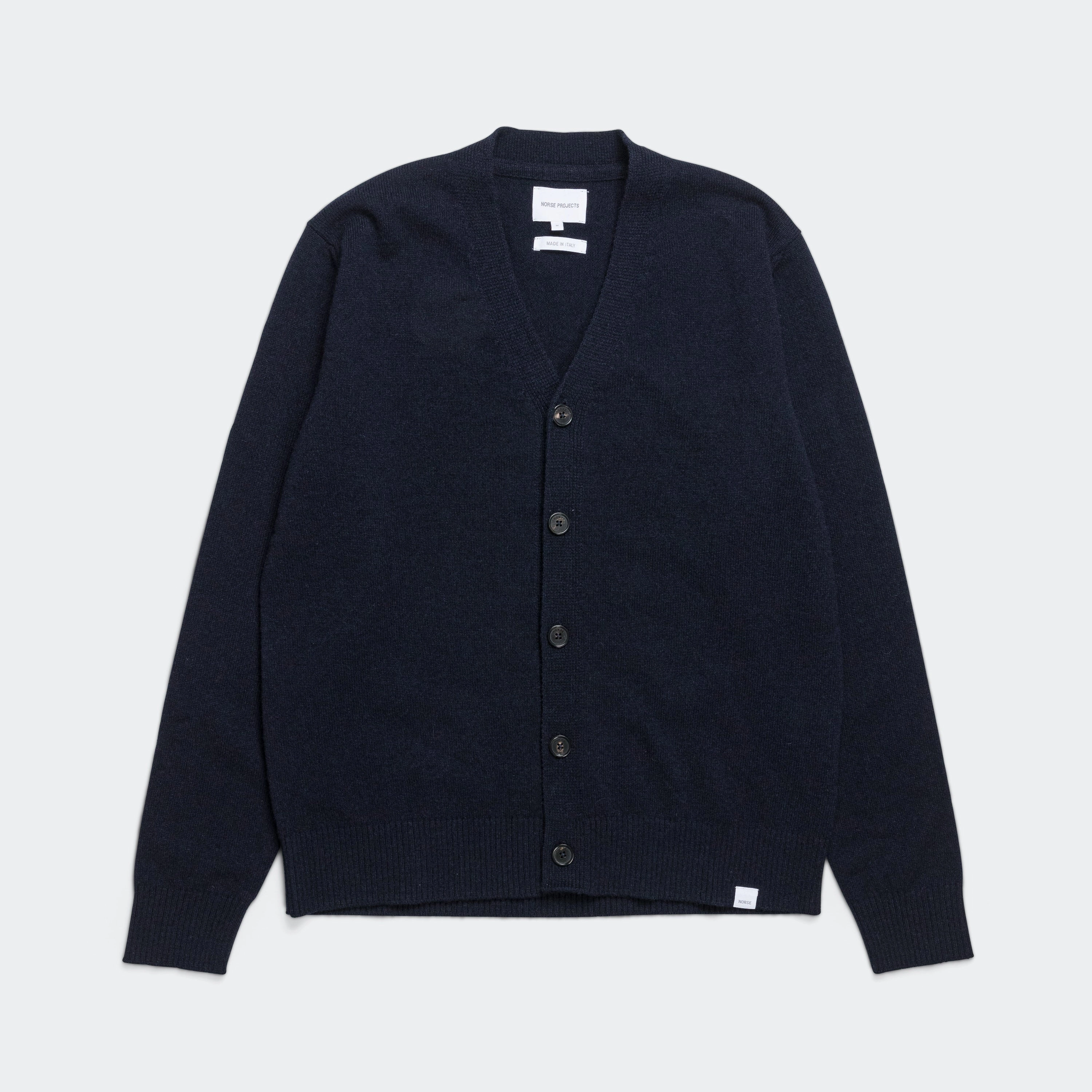 Standard Merino Lambswool Cardigan - Dark Navy