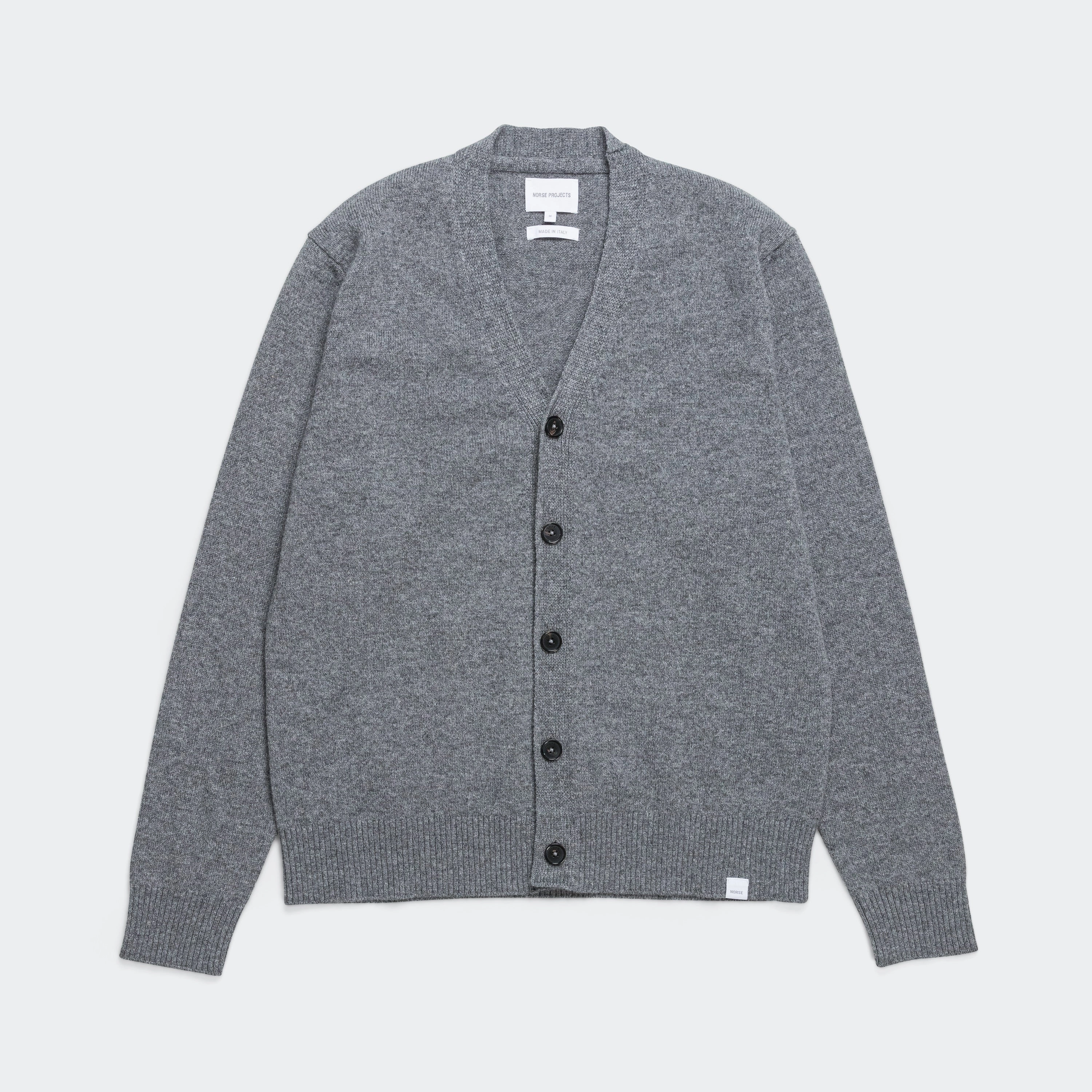 Standard Merino Lambswool Cardigan - Grey Melange