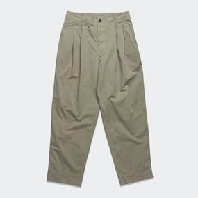 Stitch Pleat Trouser - Tough Cotton Twill Eucalyptus