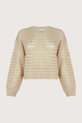 SUÉTER CROP CUELLO REDONDO PERLA IVORY