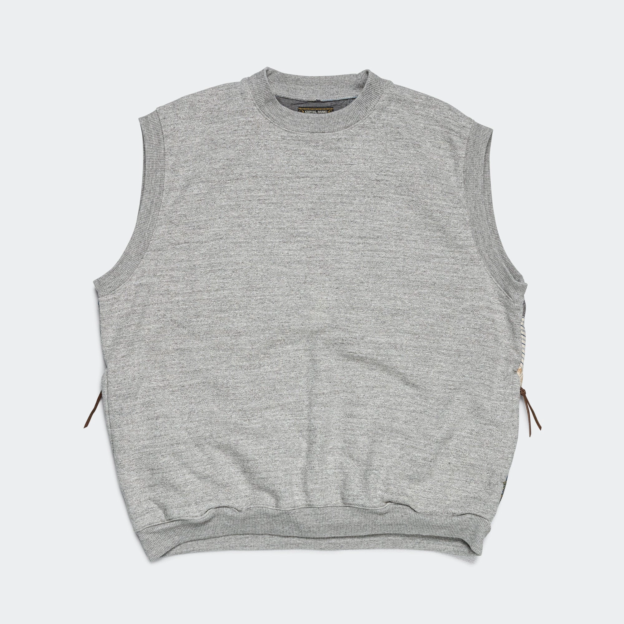 TOP SWT Knit x YABANE Quilt 2 TONES BIG Vest - Grey/IDG