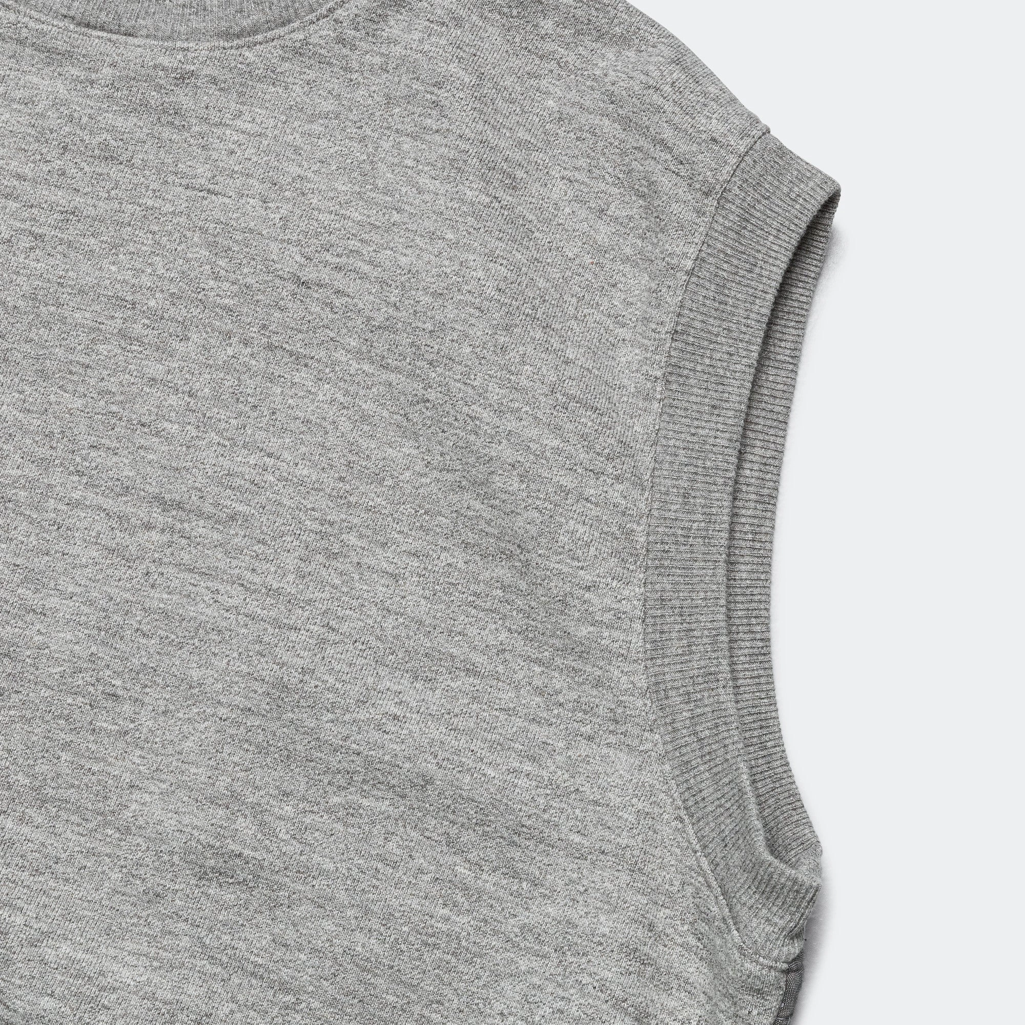 TOP SWT Knit x YABANE Quilt 2 TONES BIG Vest - Grey/IDG