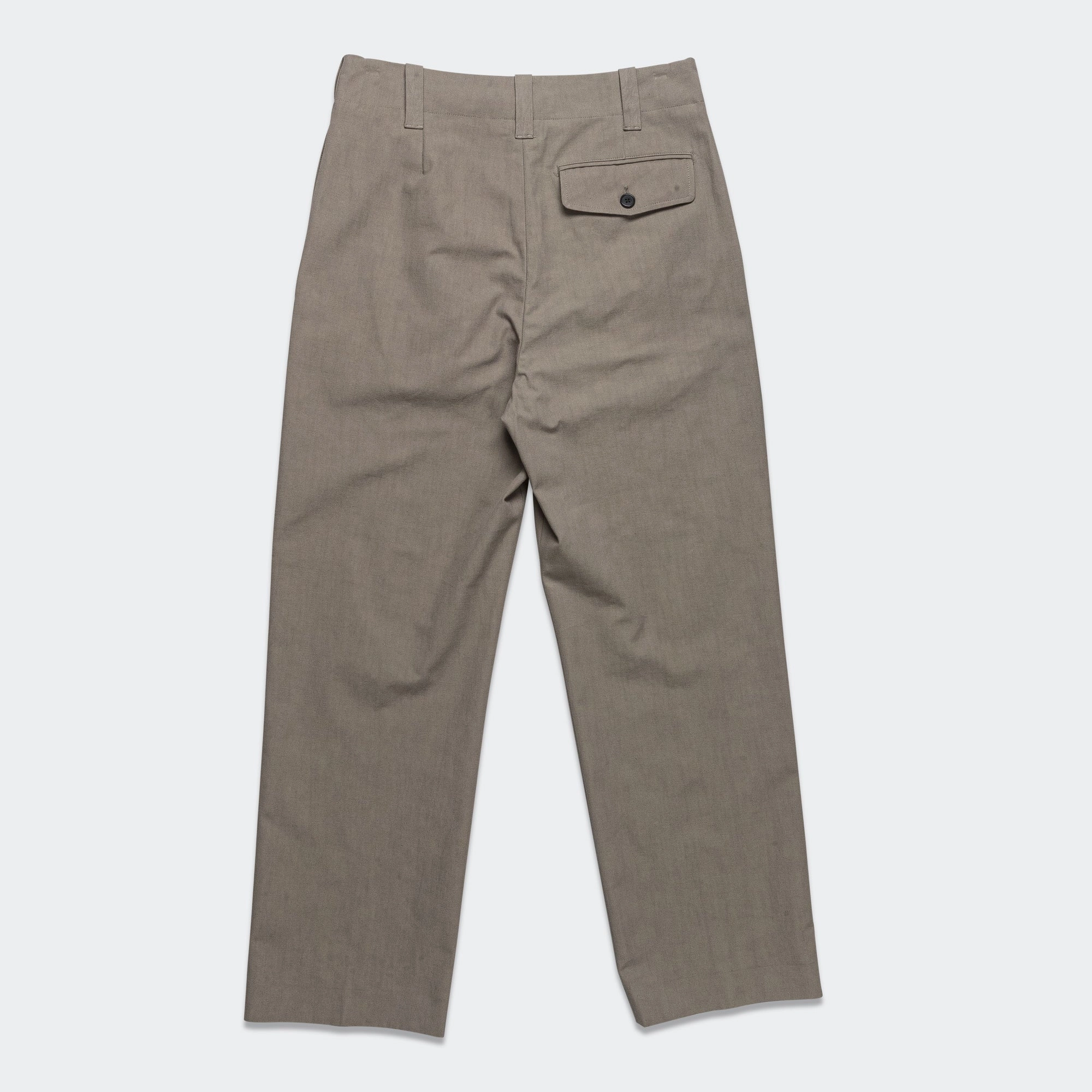 Wide Belt Loop Trouser - Dense Cotton Drill Pebble