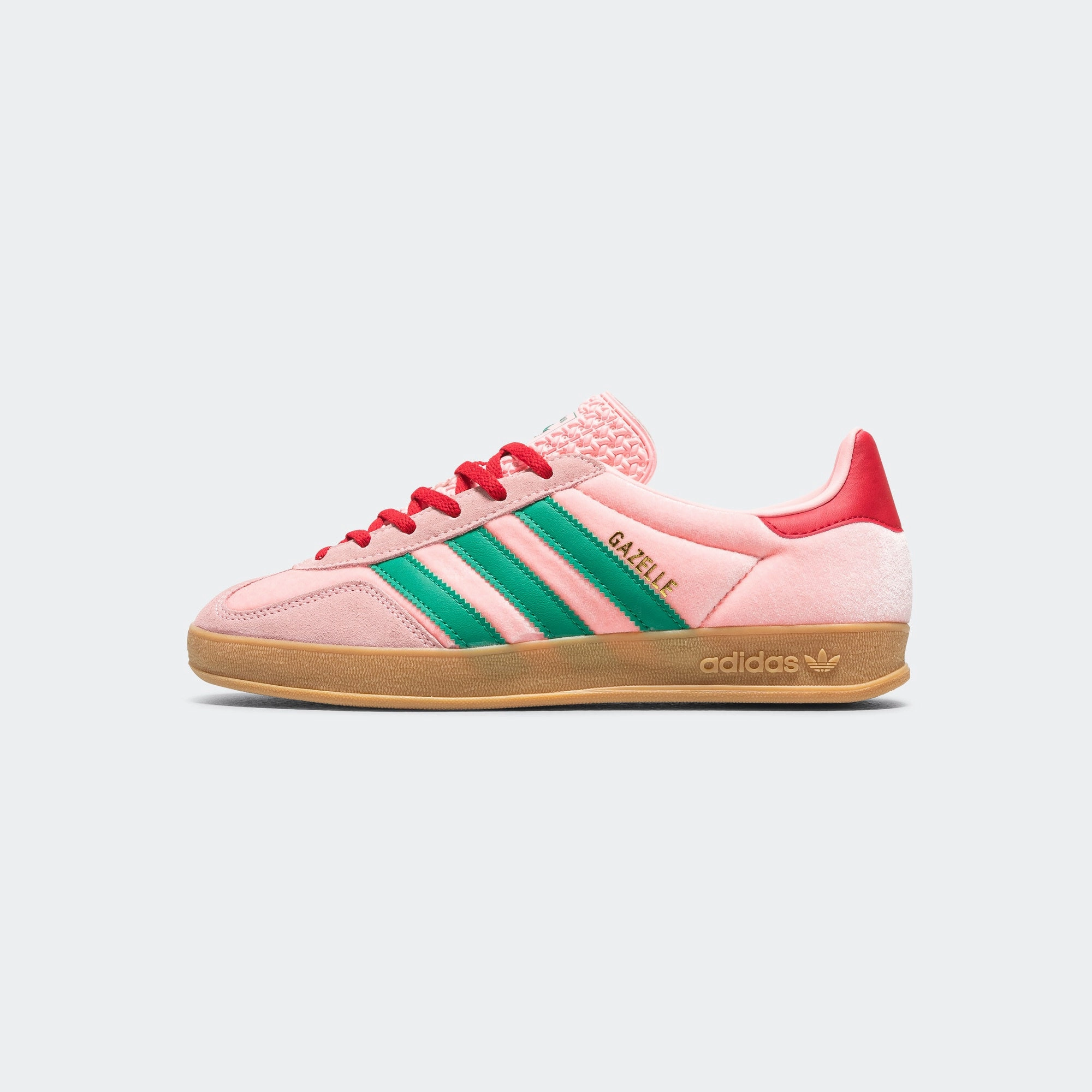 Womens Gazelle Indoor - Court Green/Glow Pink-Gum