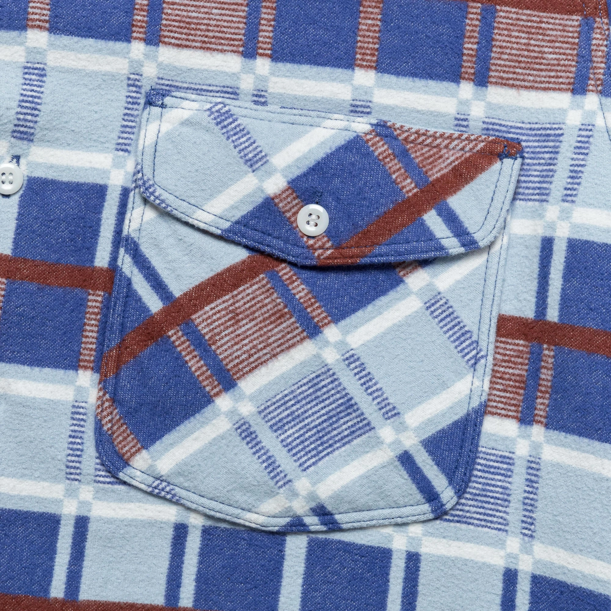 WORK Classic Fit Block Plaid Jacquard - Sax