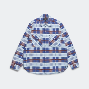 WORK Classic Fit Block Plaid Jacquard - Sax